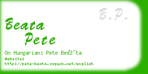beata pete business card
